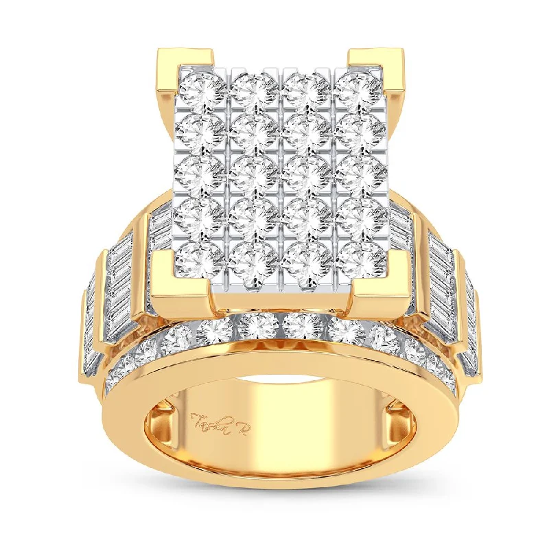 Engagement rings with gold bands for women -10K 3.90CT Diamond Ring