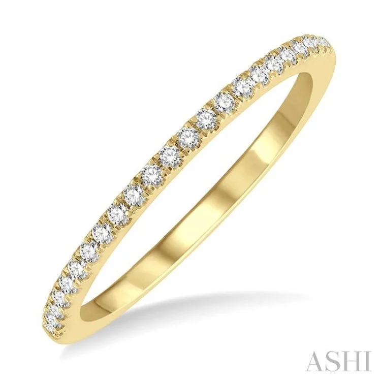 Engagement rings with side diamonds for women -1/6 ctw Round Cut Diamond Stack Band in 14K Yellow Gold