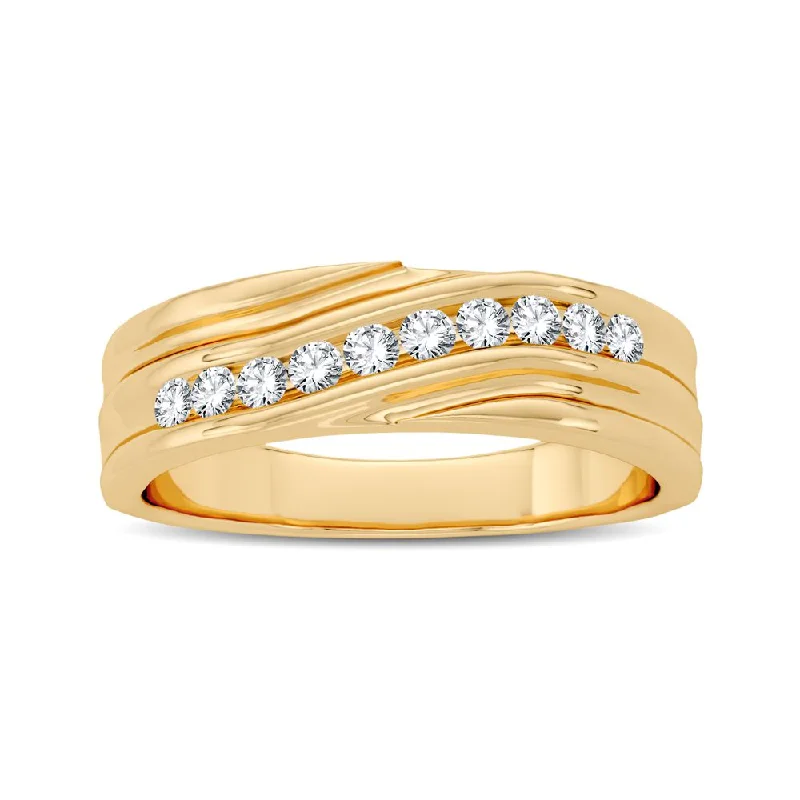 Vintage-inspired engagement rings for women -14K 0.25CT Diamond Band