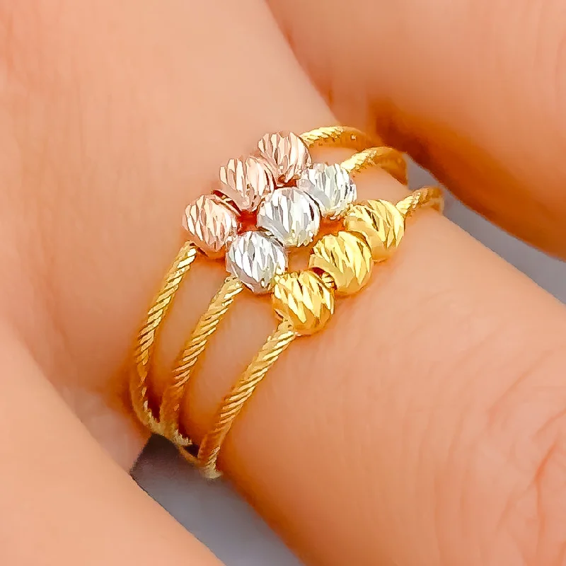 Simple silver rings for women -Fashionable Vibrant 22k Gold Ring