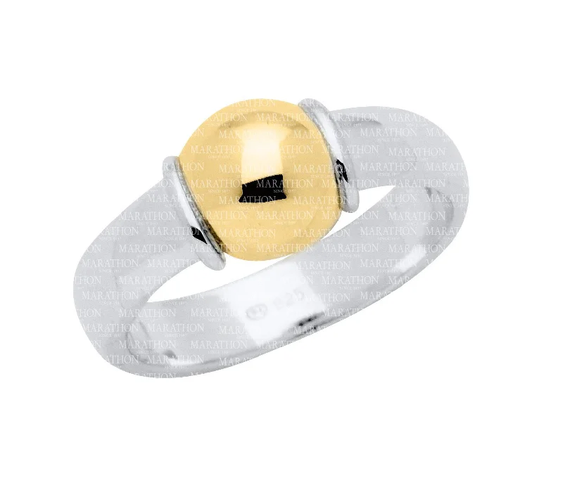 Custom birthstone rings for women -Genuine Sterling Silver Cape Cod Ring with 14k Yellow Gold Bead