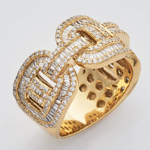 Affordable engagement rings with diamonds for women -14KY 2.00CTW DIAMOND GUCCI BAGUETTE RING