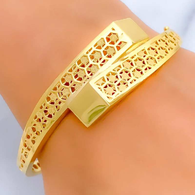 Custom bangle bracelets for women -Iconic Chic Timeless 22k Gold Bangle Bracelet