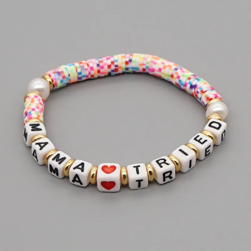 Adjustable tennis bracelets for women -Casual Vacation Multicolor Stainless Steel Beaded Bracelets