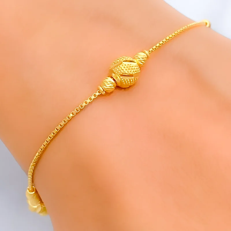 Women’s gold cuff bangles -Minimalist Radiant 22k Gold Bracelet