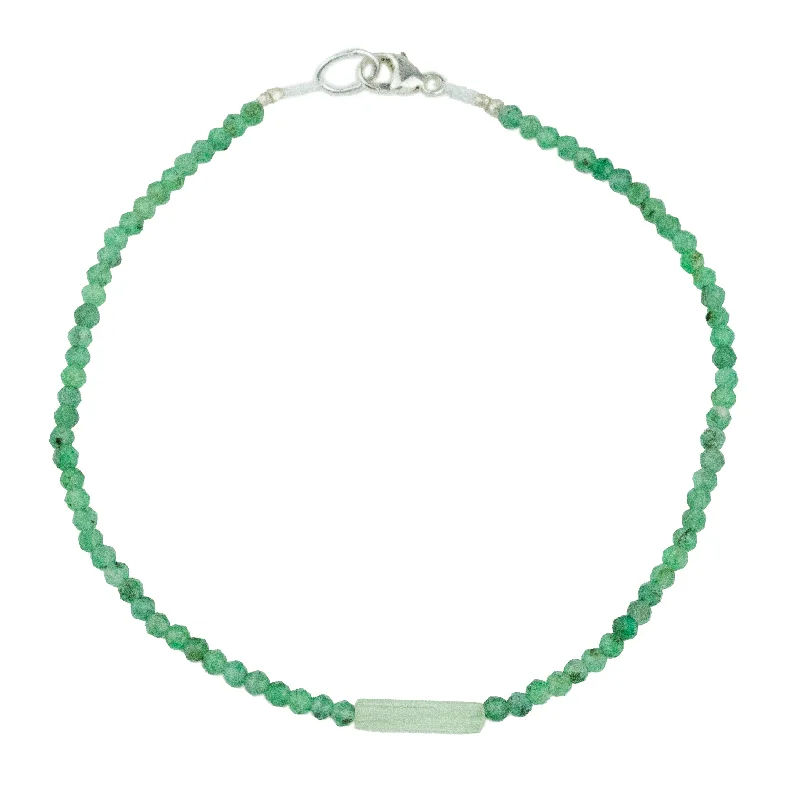 Custom-designed bangles for women -Emerald + Tourmaline Bracelet