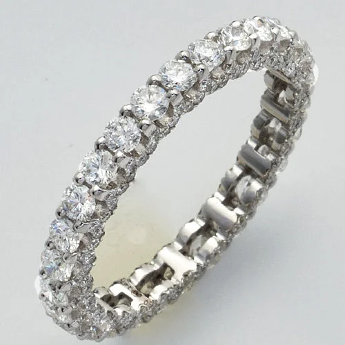 Engagement rings with intricate bands for women -14KW 2.25CTW DIAMOND MACHINE SET ETERNITY BAND