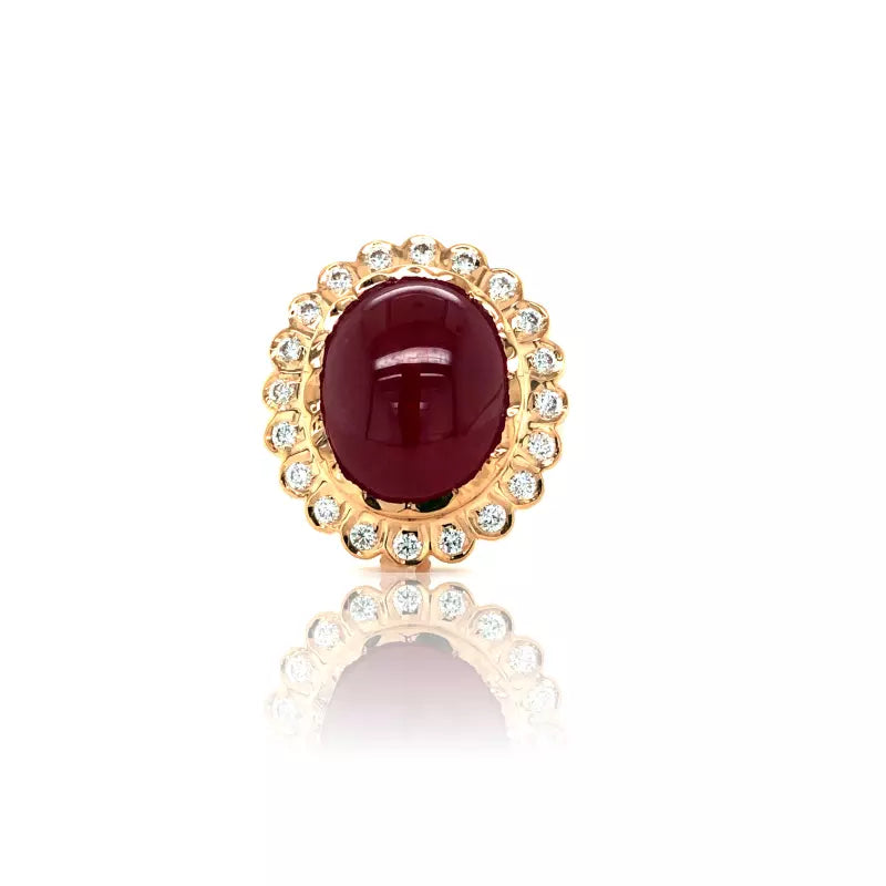 Engagement rings with baguette diamonds for women -SINDHU RUBY DIAMOND RING