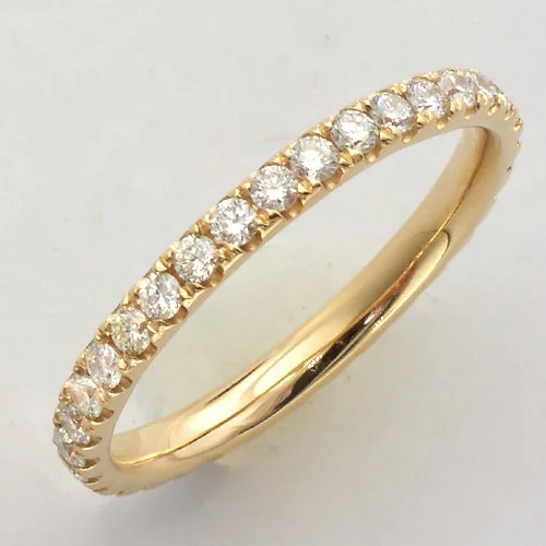 Engagement rings with white diamonds for women -14KY 0.86CTW DIAMOND MACHINE SET ETERNITY BAND