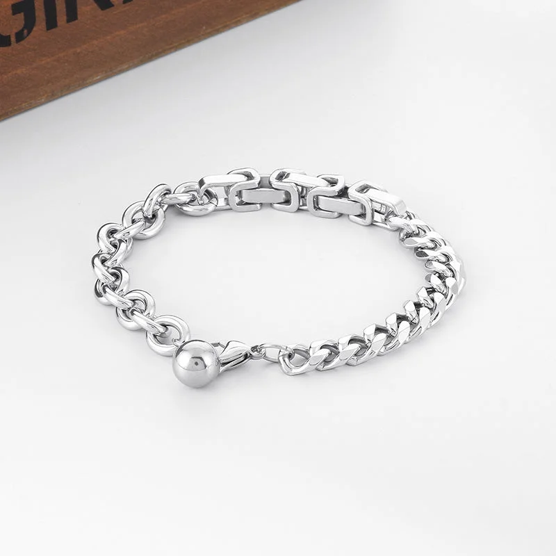 High-end diamond bracelets for women -Casual Simple Style Solid Color Stainless Steel Asymmetrical Buckle Bracelets