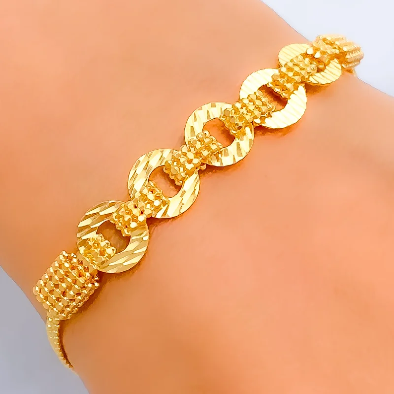 Custom silver bracelets for women -Luscious Elevated 22K Gold Bracelet