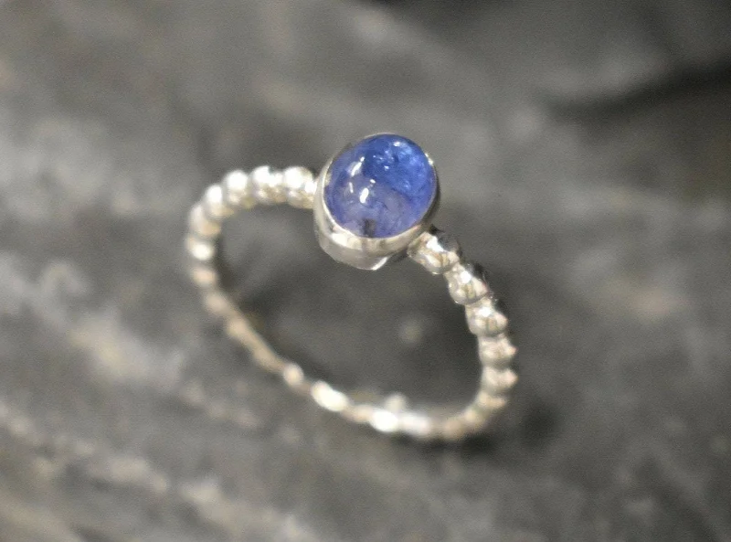 Elegant gold rings for women -Tanzanite Ring - Blue Oval Ring - Vintage Bezel Ring