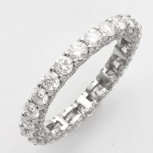 Custom engagement rings for women -14KW 2.90CTW DIAMOND MACHINE SET ETERNITY BAND