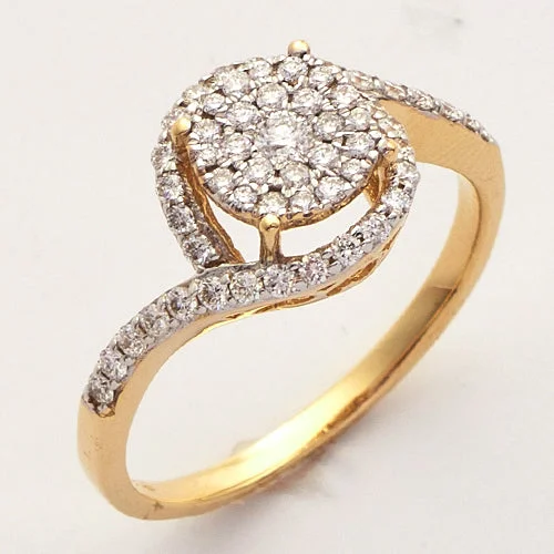 Wedding and engagement rings for women -14KY 0.50CTW LUNA CLUSTER DIAMOND RING WITH HALO