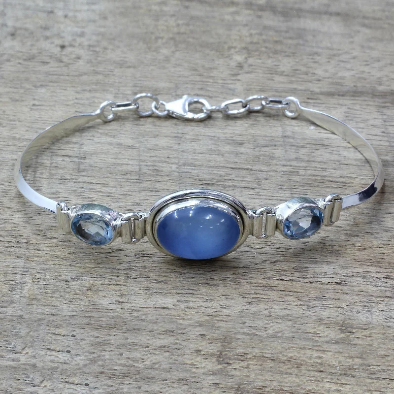 Custom bracelets for women -Shining Blue Chalcedony & Topaz Bracelet