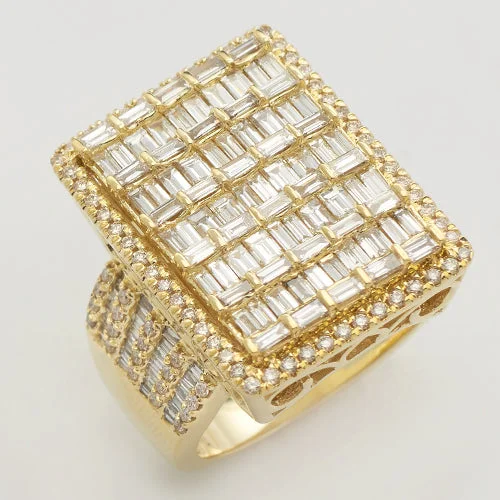 Simple engagement rings for women -14KY 4.50CTW DIAMOND BAGUETTE SQUARE RING