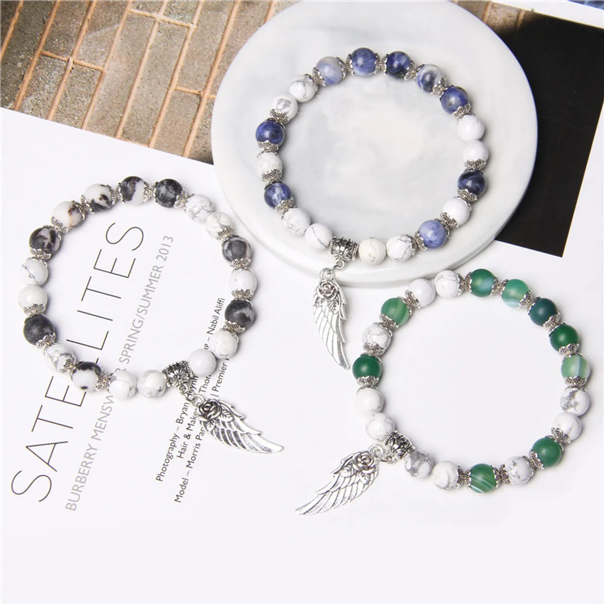 Simple tennis bracelets for women -Fashion Tree Natural Stone Agate Handmade Bracelets 1 Piece