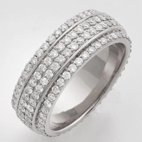 Unique halo engagement rings for women -14KW 1.95CTW DIAMOND MENS 4-ROW ETERNITY BAND - 2