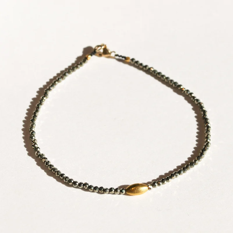 Designer bracelets for women -Pyrite + 18k Bracelet