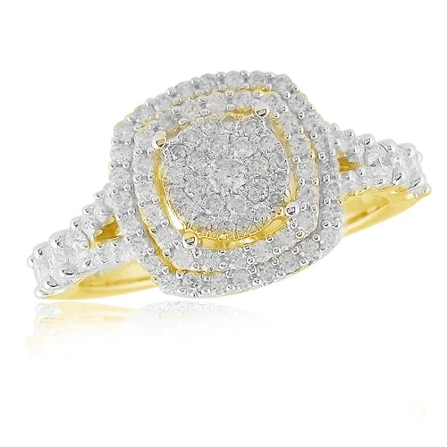 Elegant engagement rings for women -14KY 1.00CTW DIAMOND CLUSTER RING