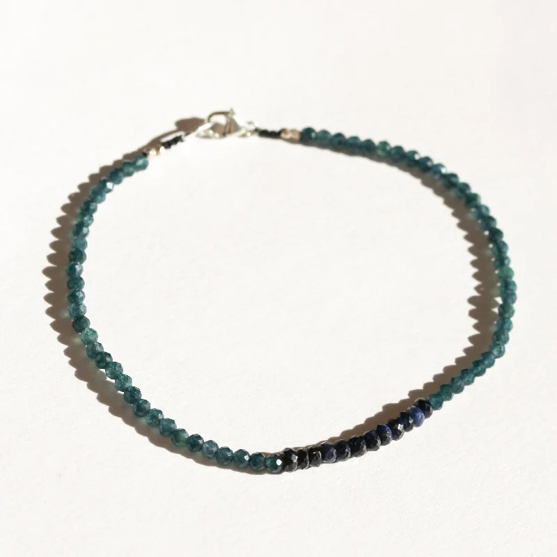 Gemstone bangles for women -London Blue Topaz + Blue Sapphires Bracelet