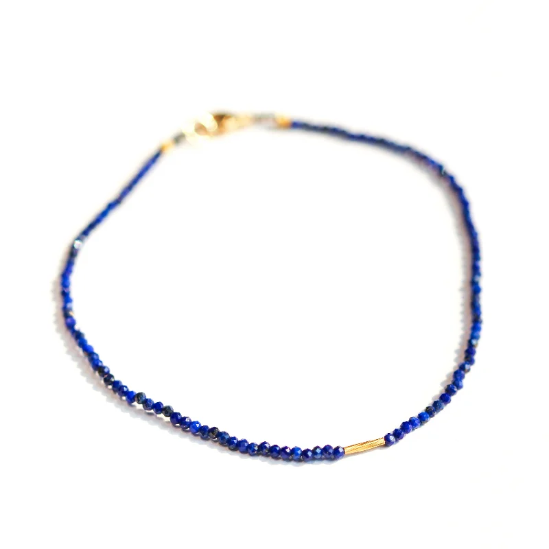 Custom bracelets for women -Lapis & 22k Bracelet No. 104