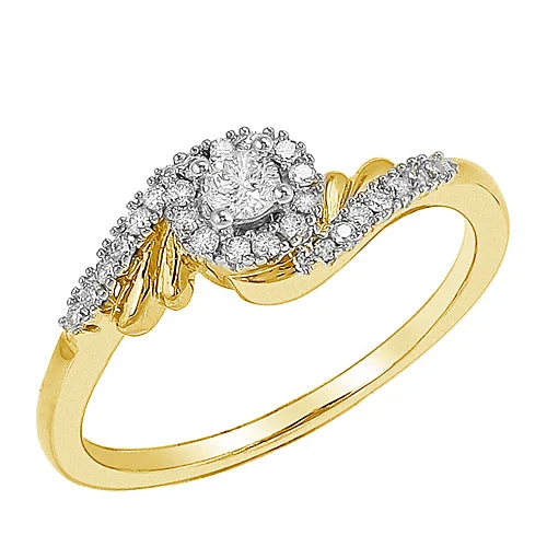 Elegant platinum engagement rings for women -10KY 0.25CTW DIAMOND PROMISE RING