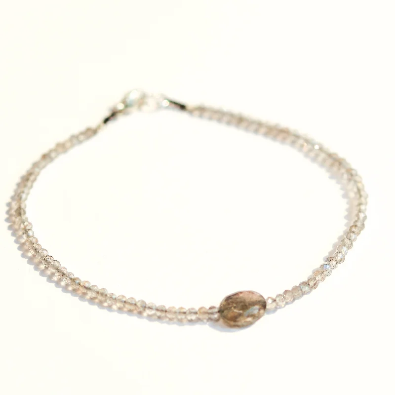 Leather bracelets for women -Labradorite Bracelet No. 103