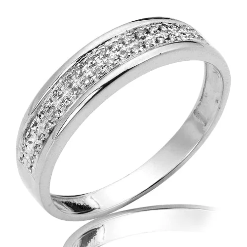 Engagement rings with cushion-cut diamonds for women -10KW 0.10CTW DIAMOND  MICROPAVE BAND