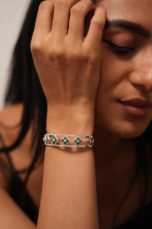 Trendy bangles for women -Evelyn Diamond Bracelet | Coloured Stone | Daily Wear