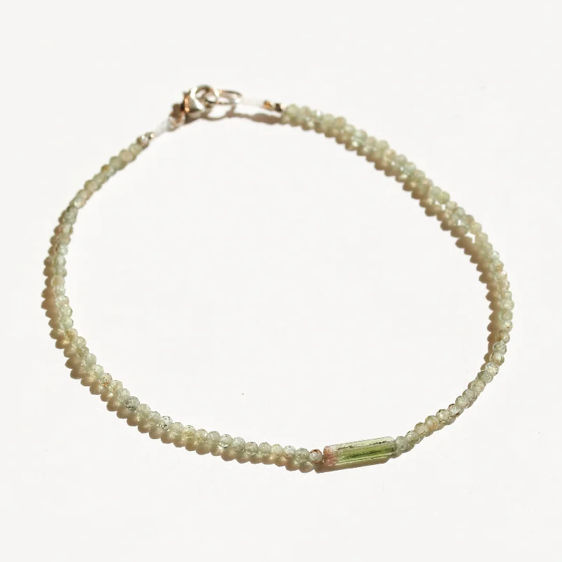 Trendy bracelets for women -Green Apatite + Green Tourmaline Bracelet No.30