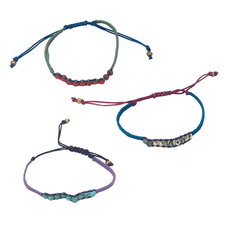 Simple leather bracelets for women -World of Color Woven Bracelet