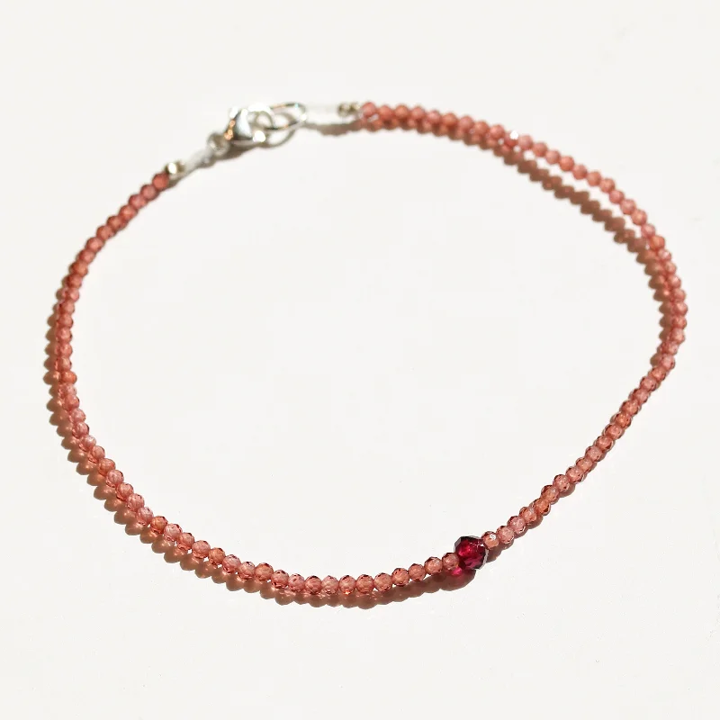 Infinity bracelets for women -Garnet + Garnet Bracelet No.21