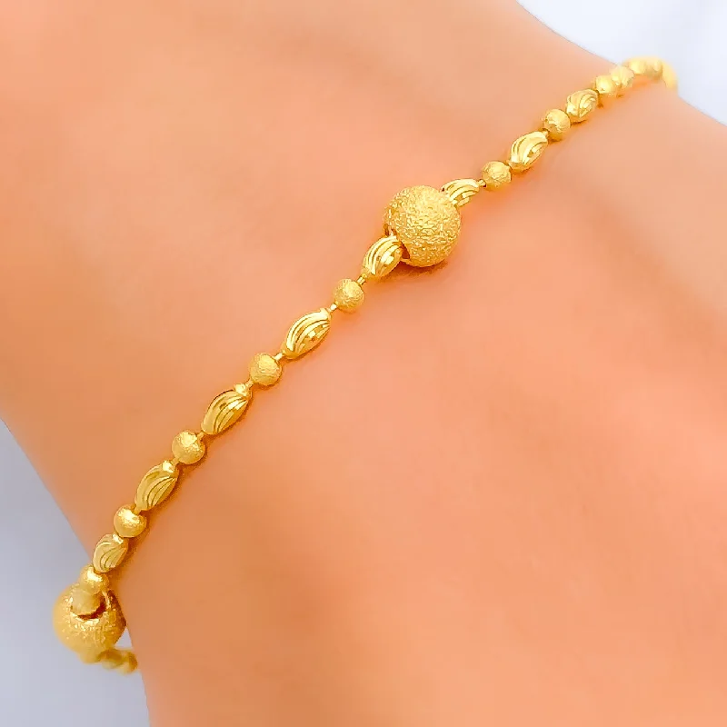 Luxury tennis bracelets for women -Gorgeous Beaded 22K Gold Bracelet