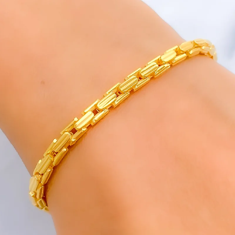 Colorful bracelets for women -Ethereal Sleek 22k Gold Bracelet