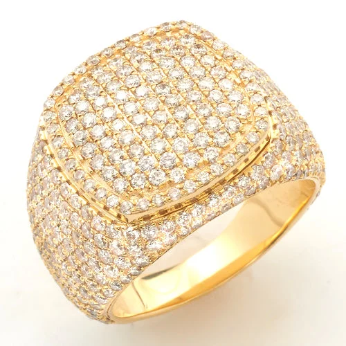 Engagement rings with radiant diamonds for women -14KY 4.00CTW DIAMOND SQUARE DOME MENS RING