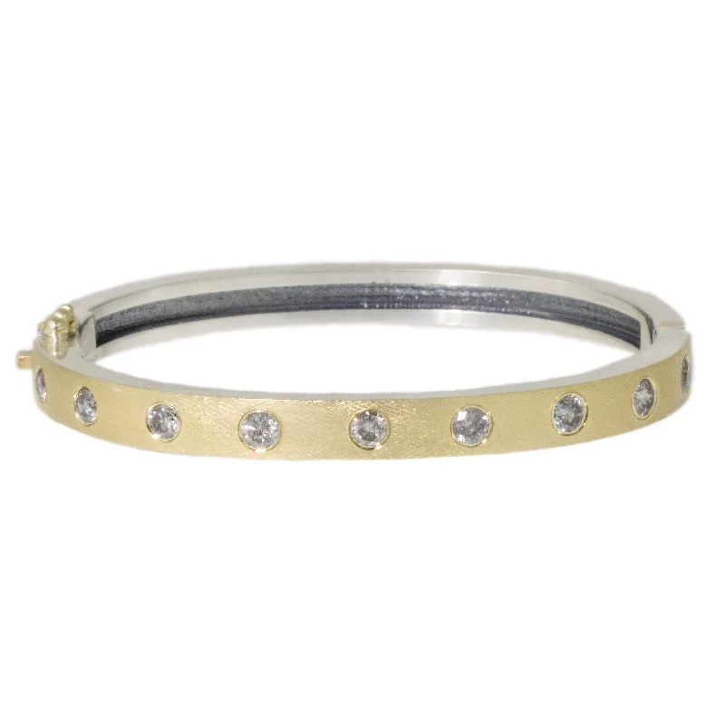 Luxury gold bracelets for women -Nine Salt + Pepper Diamond 6mm Yellow Gold Bracelet