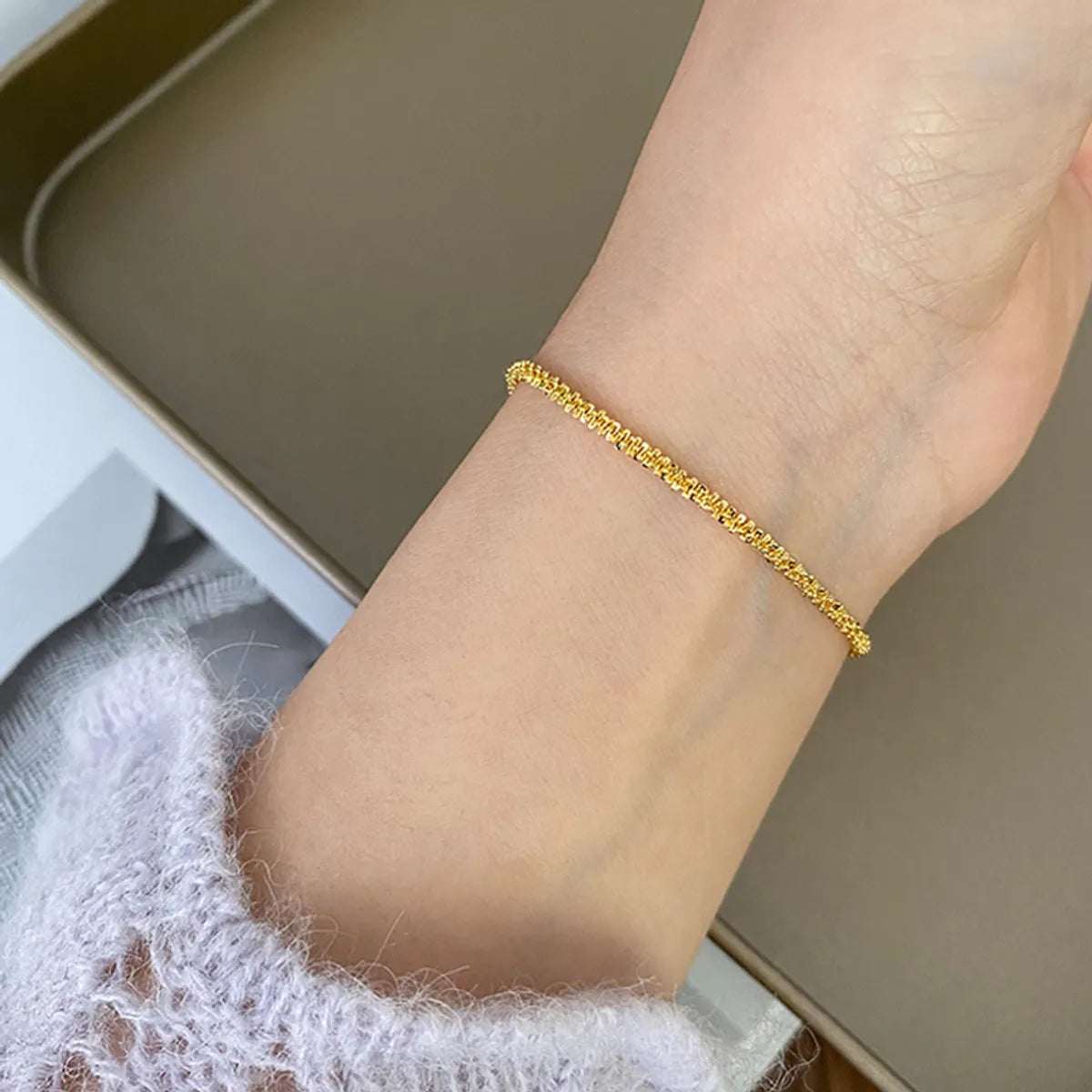 Gold bracelets for women -Simple Style Solid Color Stainless Steel Bracelets