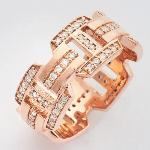 Romantic engagement rings for women -14KR 0.75CTW DIAMOND MARINER LINK MENS RING