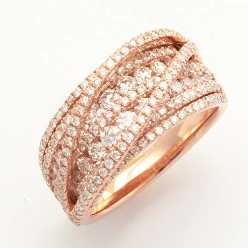 Classic solitaire engagement rings for women -14KR 1.55CTW DIAMOND FANCY MULTI LAYER BAND