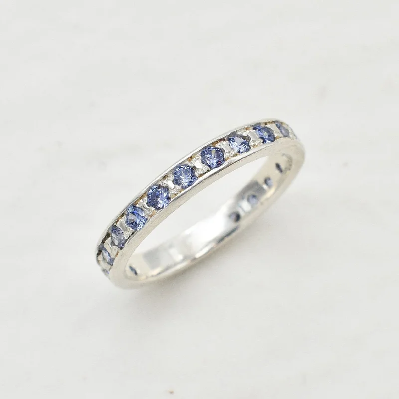 Adjustable rings for women -Tanzanite Ring - Blue Eternity Ring - Dainty Stackable Band