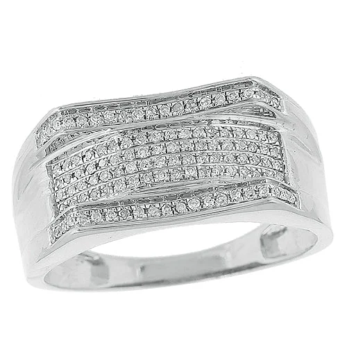 Art deco engagement rings for women -10KW 0.30CTW DIAMOND MENS RING