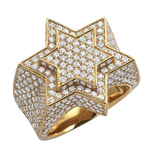 Engagement rings with platinum bands for women -14KY 4.60CTW DIAMOND 3-D STAR OF DAVID MENS RING