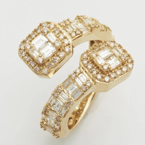 Classic solitaire engagement rings for women -14KY 1.85CTW DIAMOND BAGUETTE & ROUND LADIES