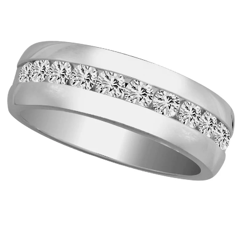 Elegant platinum engagement rings for women -14K  1.03CT  Diamond MENS  BAND