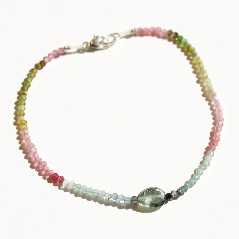 Colorful bracelets for women -Watermelon Tourmaline + Tourmaline Bracelet No.27