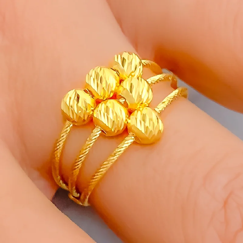 Bohemian rings for women -Decadent Orb 22k Gold Ring