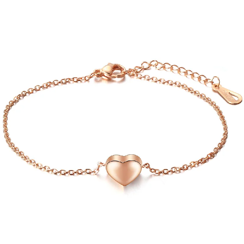 Women’s infinity bangles -Simple Style Heart Shape Titanium Steel Plating Gold Plated Bracelets