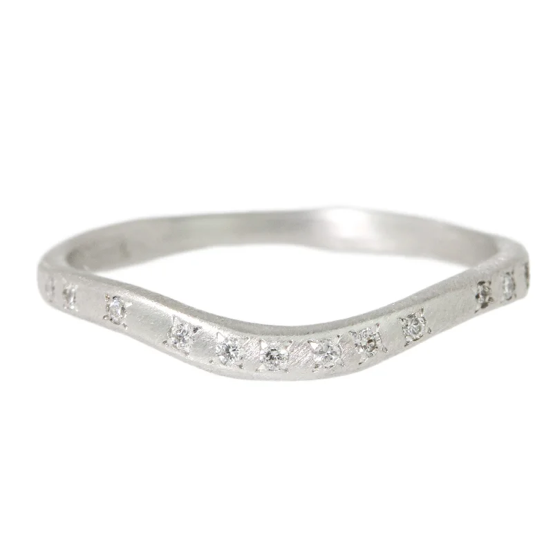 Unique engagement rings for women -Diamond Curve Ring