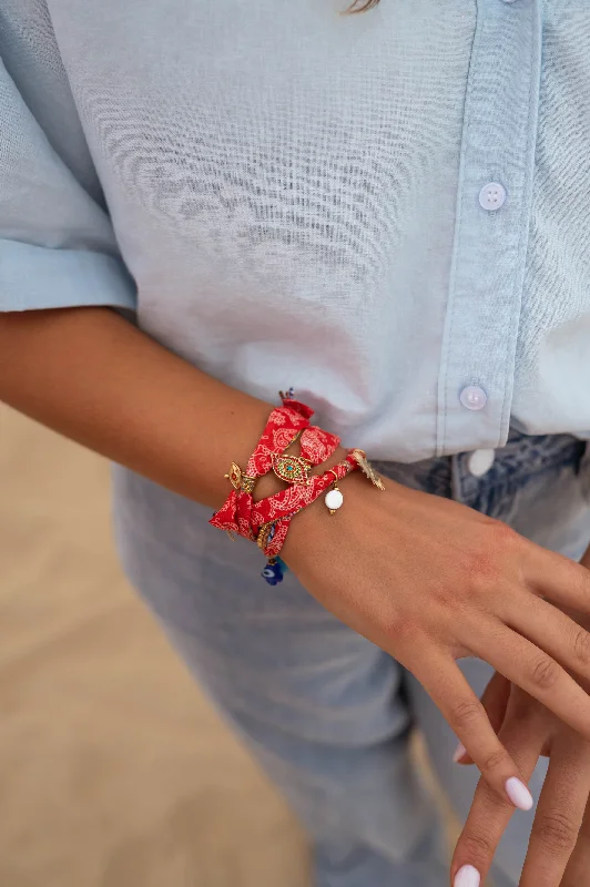 Custom-designed bracelets for women -Red and Golden Louny Bracelet